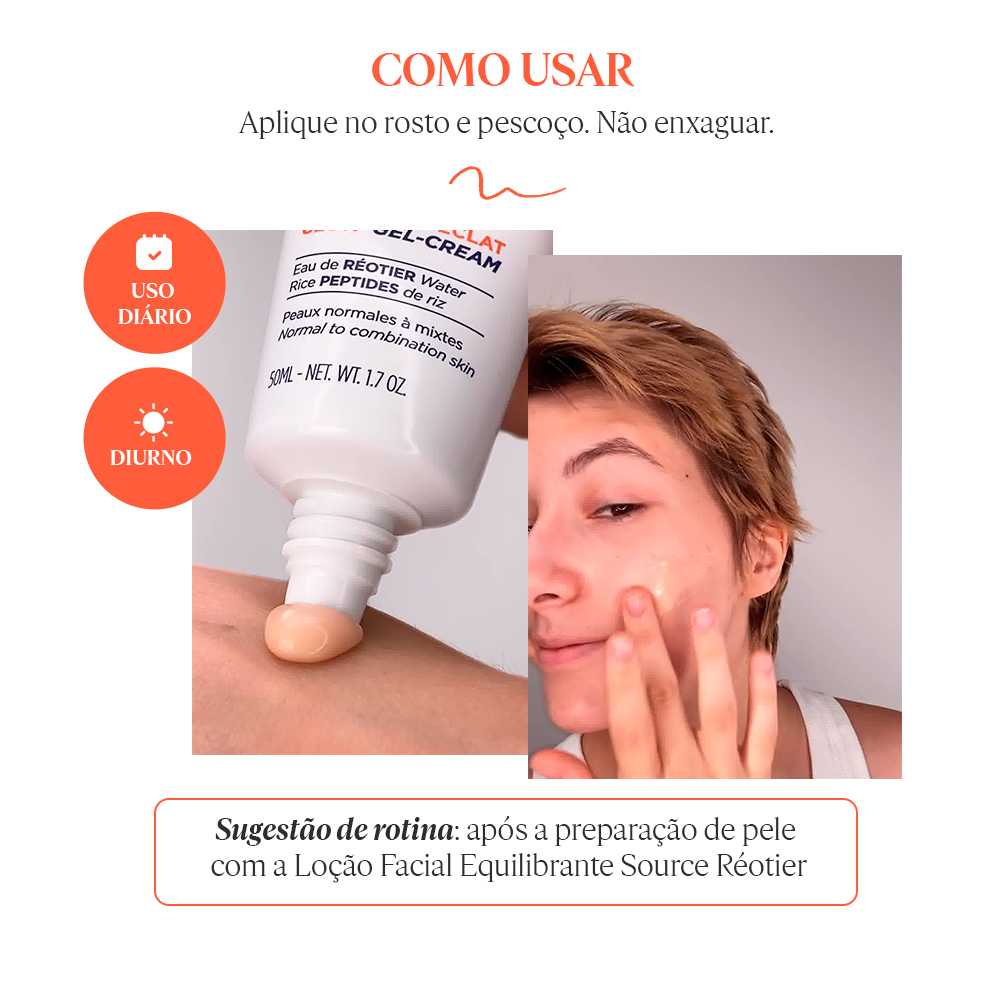 Gel Creme Facial Glow Source Réotier 50ml, , large image number 4